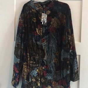 Maggie Barnes button up velvety feeling top